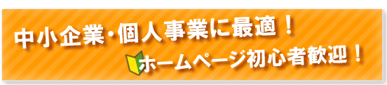 中小企業・個人事業に最適！　ホームページ初心者歓迎！
